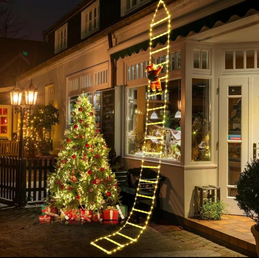 LED Christmas Decorative Light,USB Powered Christmas Decorative Ladder Light with Santa Clause, Christmas Decoration Light Indoor Outdoor