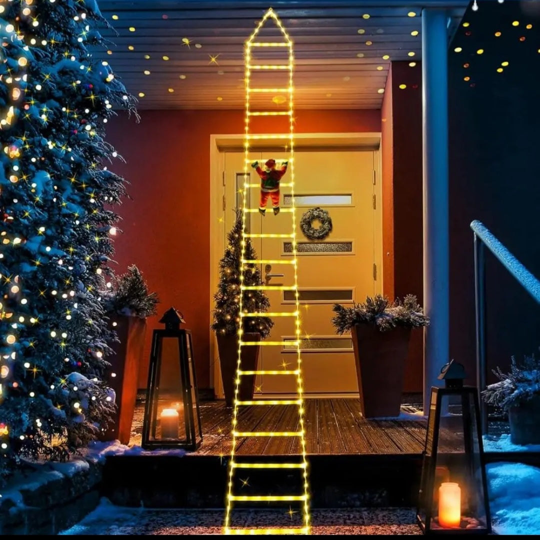 LED Christmas Decorative Light,USB Powered Christmas Decorative Ladder Light with Santa Clause, Christmas Decoration Light Indoor Outdoor