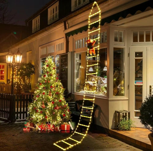 LED Christmas Decorative Light,USB Powered Christmas Decorative Ladder Light with Santa Clause, Christmas Decoration Light Indoor Outdoor